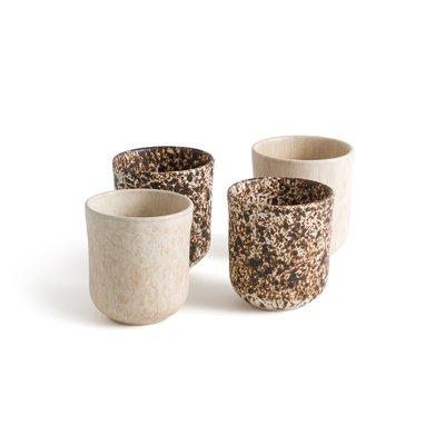 Set of 4 Rusty Matte Stoneware Cups AM.PM
