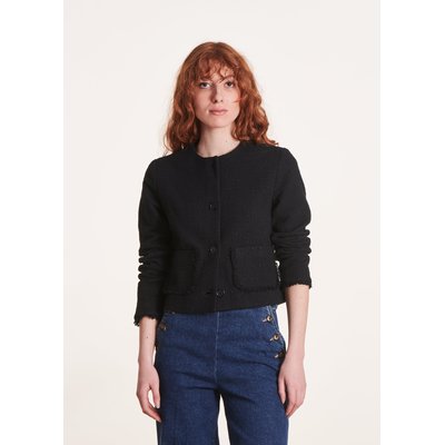 Veste courte et droite à col rond LA FEE MARABOUTEE