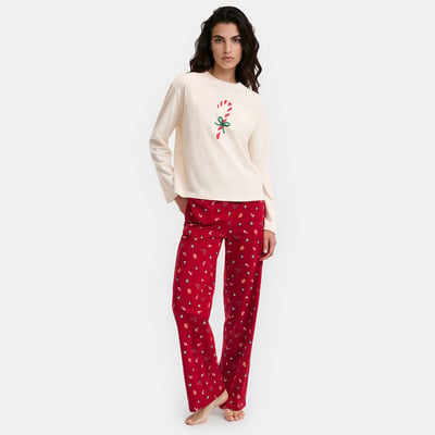 Pyjama 2 pièces en jersey de coton, imprimé Noël LA REDOUTE COLLECTIONS