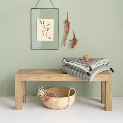 Banc en bois de teck recyclé massif 120 cm  CARGO BERAH GETAH