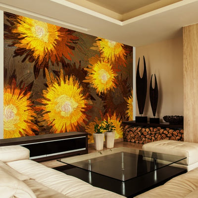 Papier peint intissé panoramique Fleurs Sunflower dance EDEN