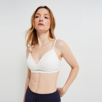 Soutien-gorge triangle paddé ADELE en tulle flocké MONOPRIX