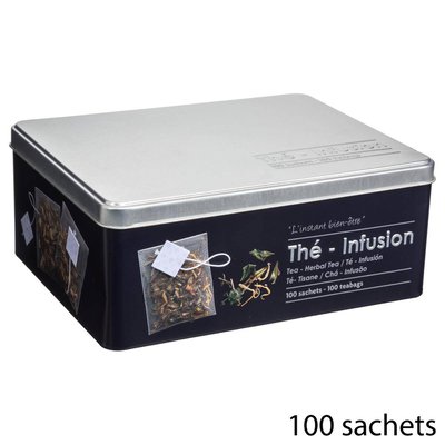 Boîte à thé 100 sachets BLACK EDITION 5FIVE SIMPLY SMART