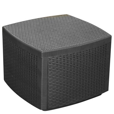 Table coffre de jardin carrée effet rotin gris anthracite WADIGA