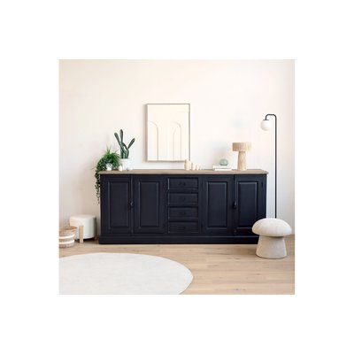 Buffet bas en bois noir 4 portes  4 tiroirs - DALILA HELLIN, DEPUIS 1862