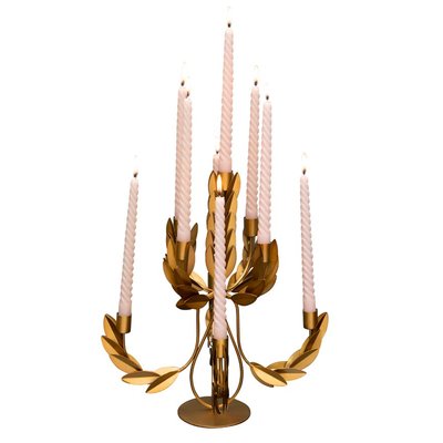 Chandelier doré à 9 branches laurier 36x36x41cm WADIGA