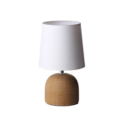 Lampe à poser ronde céramique marron effet naturel - 16x16x27.5cm WADIGA