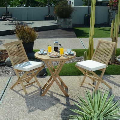 Salon de jardin teck massif Manga, 2 places TECK ATTITUDE