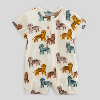 Combinaison manches courtes imprimée en coton BIO GOTS BOUT'CHOU