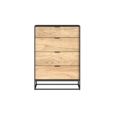Commode 4 tiroirs en bois d'acacia et pieds en métal  - JAKSON RENDEZ-VOUS DÉCO