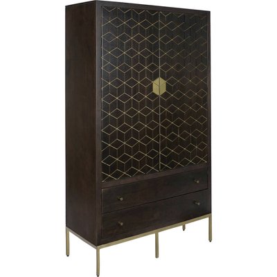 Armoire en acacia, finition dorée, Moderno RECOLLECTION