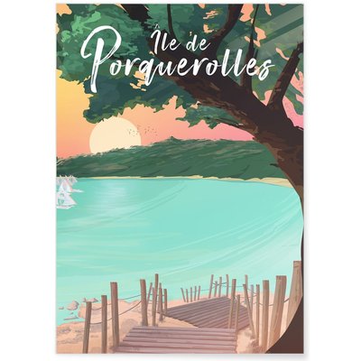 Affiche Île de Porquerolles L'AFFICHERIE