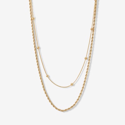 Set de 2 colliers chaine dorée en acier inoxydable BALABOOSTE