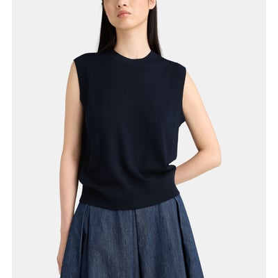 Pull droit sans manches polux laine mélangée JODHPUR