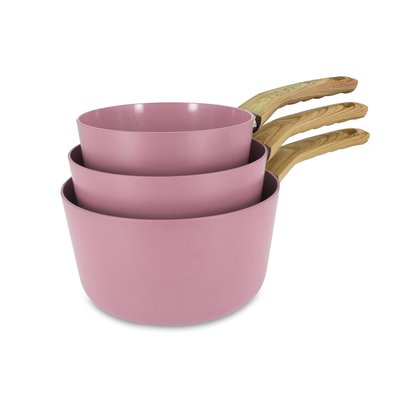 Set de 3 casseroles en aluminium recyclé, COLORAMA MENASTYL