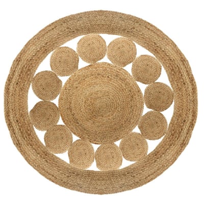 Tapis salon rond en jute ESRA ATMOSPHERA