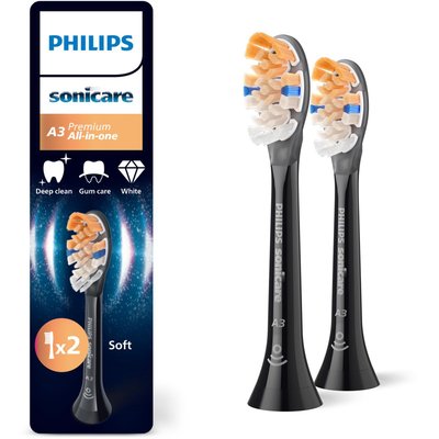 Brossette dentaire Sonicare lot de 2 - HX9092/88 black All in One A3 PHILIPS