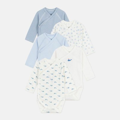 Lot de 5 bodies manches longues PETIT BATEAU