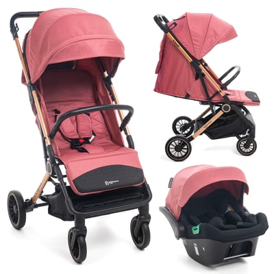 Poussette combinée duo 2 en 1 - siège auto 0+ Lioni – dès la naissance – jusqu’à 22kg - bordeaux BEBELISSIMO J'AIME