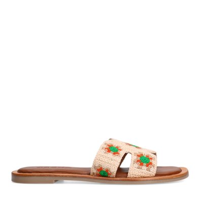 Claquettes avec fleurs brodées SACHA