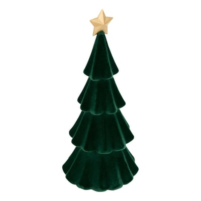 Sapin de Noël décoratif en velours vert H. 30 cm FEERIC LIGHTS & CHRISTMAS