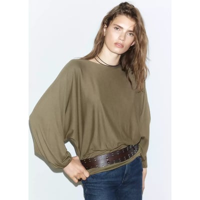 Blouse froncée ceinture large MANGO