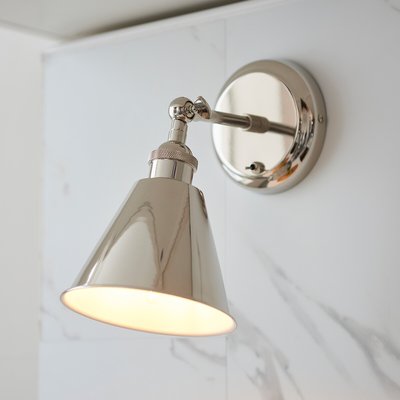 Lily 1 Wall Light in Bright Nickel SO'HOME
