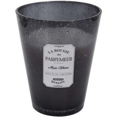 Bougie parfumée pot en verre bulle gris foncé CMP