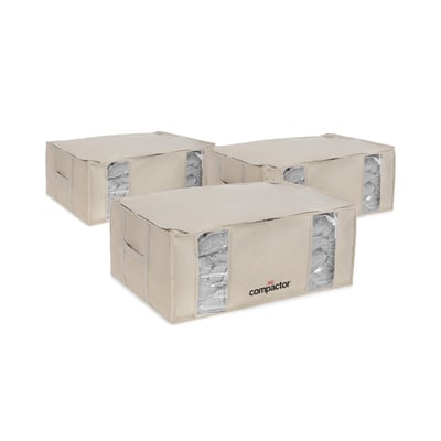 COMPACTOR - Lot 3 housses rangement sous vide XXL - 65 x 45 x H.27 cm - Bleu COMPACTOR