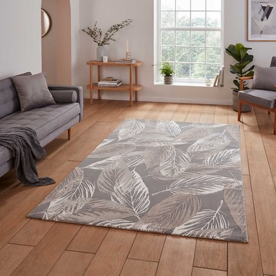 Textured Leaves Super Soft Washable Rug SO'HOME