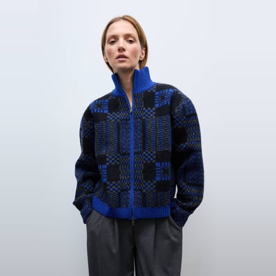 Veste zippée à motifs contenant de la laine MONOPRIX