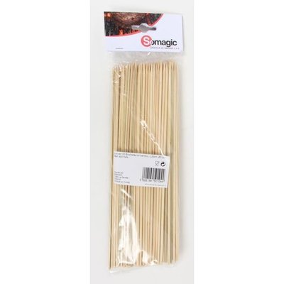 Lot de 100 pics à brochette 25 cm en bambou SOMAGIC