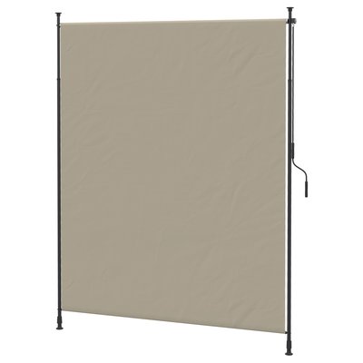 Store vertical réglable brise-vue avec manivelle - sans perçage - alu métal OUTSUNNY