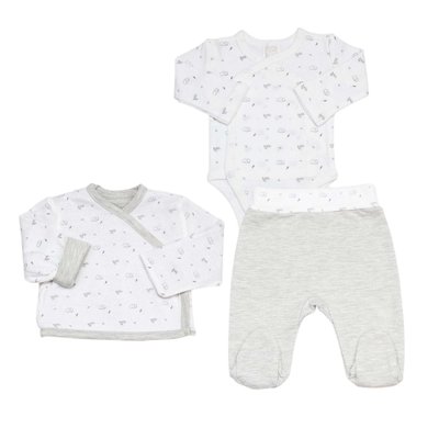 Kit naissance 3 pièces - Gris chiné TROIS KILOS SEPT