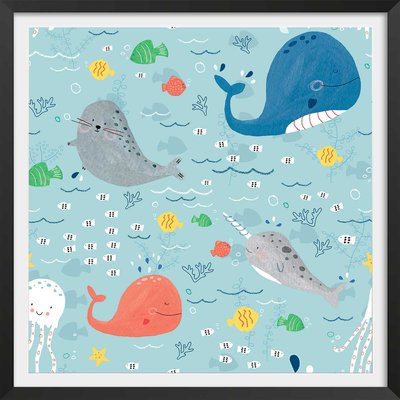 Affiche enfant happy ocean HEXOA