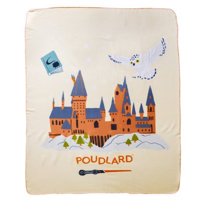 Plaid polaire imprimé 100% polyester, HEDWIGE SCHOOL HARRY POTTER