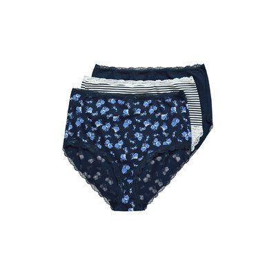 Culottes maxi, lot de 3, liseré en dentelle ULLA POPKEN