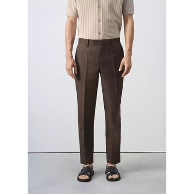 Pantalon de tailleur en mélange de lyocell et lin MANGO MAN