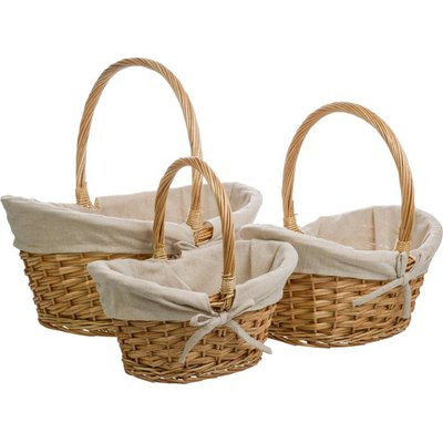 panier en osier naturel doublé coton pour rangement élégant RECOLLECTION