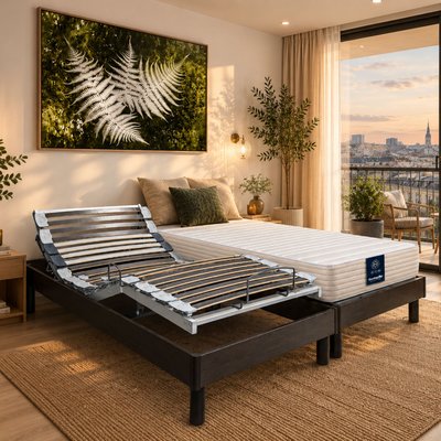 Matelas de relaxation latex confort ferme Lavande DUNLOPILLO