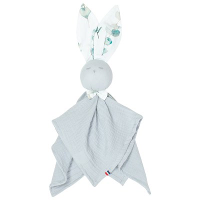 Doudou plat Lapin personnalisable en gaze de coton EUCALYPTUS SEVIRA KIDS