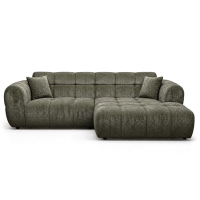 Canapé d'angle droit en tissu texturé, MINI RAY BEST MOBILIER