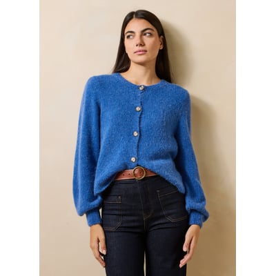 Gilet droit et court col rond LA FEE MARABOUTEE