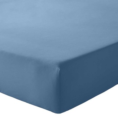 Drap housse uni en percale de coton, Made in France, BASQUE A DEMAIN