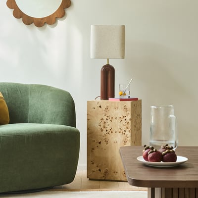 Loupita Elm Burl Veneer Side Table LA REDOUTE INTERIEURS