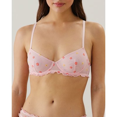 Soutien-gorge corbeille en tulle avec broderies FIORDALIZ UNDIZ