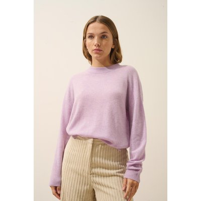 Pull Col Rond Mauve Chiné Jospe JUST CASHMERE