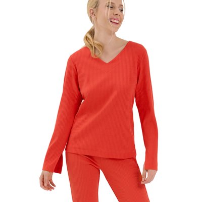 Haut pyjama top col V manches longues Lucky LISCA