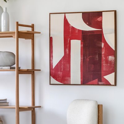 80x80cm Ruby Abstract Framed Canvas SO'HOME