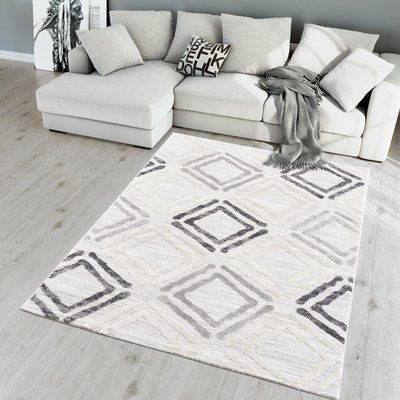 Tapis salon et chambre tissé motif géométrique DOUCA UN AMOUR DE TAPIS